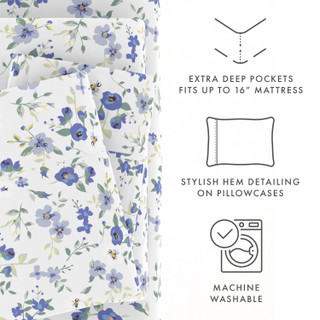 Thumbnail 30: Home Collections Home Collections Premium Ultra Soft Blossoms Sheet Set 