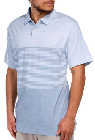 Thumbnail 1: PGA TOUR PGA TOUR Men's Stripe Printed Short Sleeve Polo 