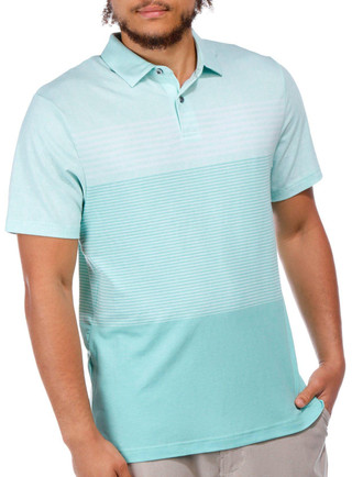 Thumbnail 4: PGA TOUR PGA TOUR Men's Stripe Printed Short Sleeve Polo 