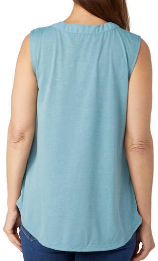 Thumbnail 2: Coral Bay Coral Bay Womens Split Neck Solid Sleeveless Top 