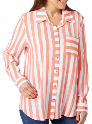 Thumbnail 1: Coral Bay Coral Bay Womens Button Down Long Sleeve Top 