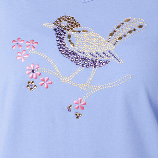 Thumbnail 3: Coral Bay Coral Bay Womens Embellished Songbird V-Neck Top 