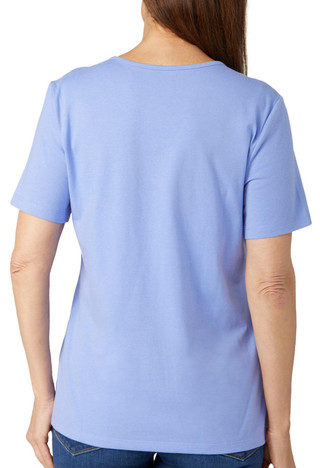 Thumbnail 2: Coral Bay Coral Bay Womens Embellished Songbird V-Neck Top 