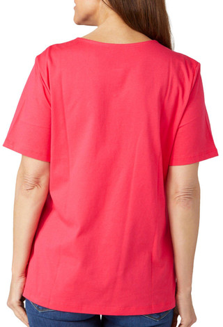 Thumbnail 2: Coral Bay Coral Bay Womens Solid Double Tube Short Sleeve Top 