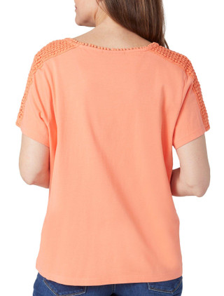 Thumbnail 2: Rafaella Rafaella Petite Short Sleeve Dotted Trim Top 
