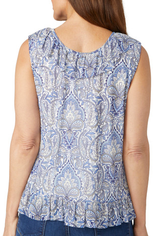 Thumbnail 2: Juniper + Lime Juniper + Lime Petite Sleeveless Mesh Ruffle Hem Top 
