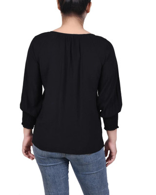 Thumbnail 2: NY COLLECTION NY Collection Womens 3/4 Sleeve Button Front Blouse 