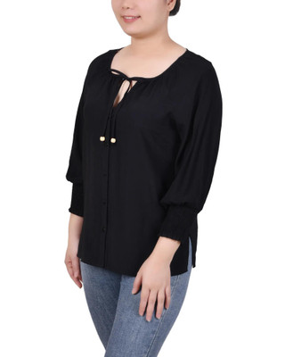 Thumbnail 3: NY COLLECTION NY Collection Womens 3/4 Sleeve Button Front Blouse 