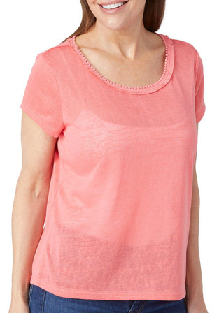 Thumbnail 1: Rafaella Rafaella Petite Short Sleeve Drape Tee 
