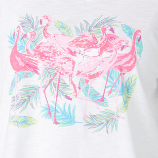 Thumbnail 3: Coral Bay Coral Bay Petite V-Neck Flamingo & Fronds Top 