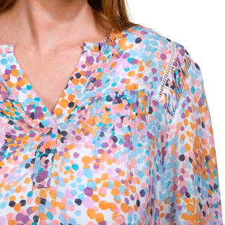 Thumbnail 3: Zac & Rachel Zac & Rachel Petite Long Sleeve Print Henley Slub Top 