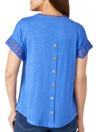 Thumbnail 2: Onque Casual Onque Casual Womens Short Sleeve Lace Trim Top 