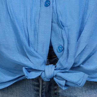 Thumbnail 3: Zac & Rachel Zac and Rachel Womens 3/4 Sleeve Tie Front Slub Top 