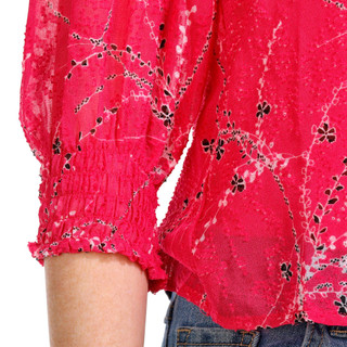 Thumbnail 3: Zac & Rachel Zac & Rachel Petite 3/4 Sleeve Clip Dot Chiffon Top 