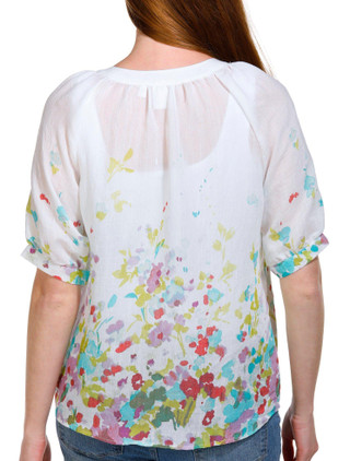 Thumbnail 2: Zac & Rachel Zac & Rachel Petite Short Sleeve Slub Neck Tie Top 