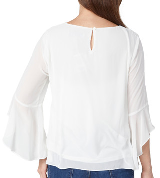 Thumbnail 2: Kasper Kasper Womens 3/4 Ruffle Bell Sleeve Top 
