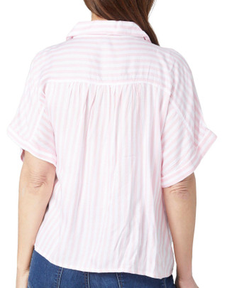 Thumbnail 2: Dash Dash Womens Short Sleeve Striped Button Down Top 