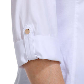 Thumbnail 4: Zac & Rachel Zac & Rachel Petite Button Front 3/4 Cuff Sleeve Poplin Top 