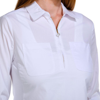 Thumbnail 3: Zac & Rachel Zac & Rachel Petite Button Front 3/4 Cuff Sleeve Poplin Top 