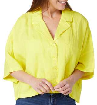 Thumbnail 1: NINETY CLOTHING CO DKNY Womens 3/4 Sleeve Button Down Top 