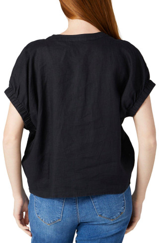 Thumbnail 2: DKNY DKNY Womens Elastic Puff Sleeve Button Down Top 