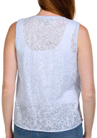 Thumbnail 2: Zac & Rachel Zac & Rachel Petite Sleeveless Floral Burnout Lace Up Top 