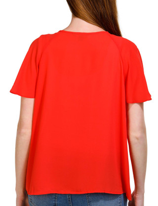 Thumbnail 2: Zac & Rachel Zac & Rachel Petite Short Sleeve Crepe Neck Tie Top 