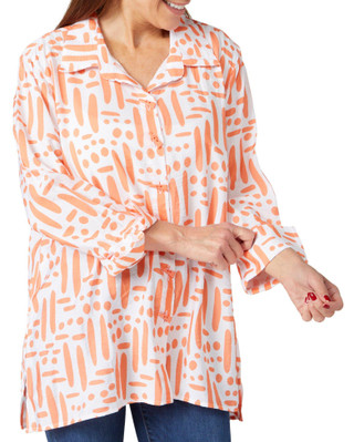 Thumbnail 1: Erin London Erin London Womens 3/4 Sleeve Button Down Top 