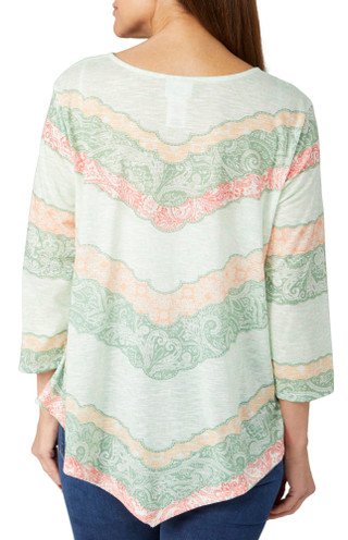 Thumbnail 2: Ruby Road Ruby Road Knit Print 3/4 Sleeve Top 