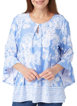 Thumbnail 2: Ruby Road Ruby Road Petite 3/4 Sleeve Puff Embroidered Top 