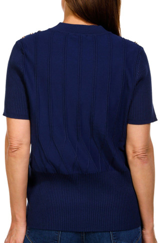 Thumbnail 2: RIO & RIAN Rio & Rian Womems Short Sleeve Novelty Rib Sweater 