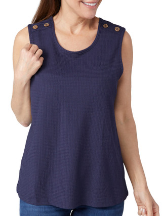 Thumbnail 1: Tint & Shadow Tint & Shadow Petite Sleeveless Textured Top 