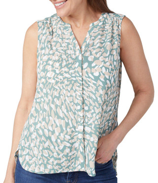 Thumbnail 1: NYDJ NYDJ Petite Sleeveless Endless Sea Pintuck Top 