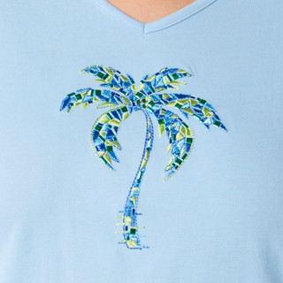 Thumbnail 3: Coral Bay Coral Bay Plus Short Sleeve Mosaic Palm Tree Top 
