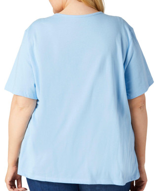 Thumbnail 2: Coral Bay Coral Bay Plus Short Sleeve Mosaic Palm Tree Top 