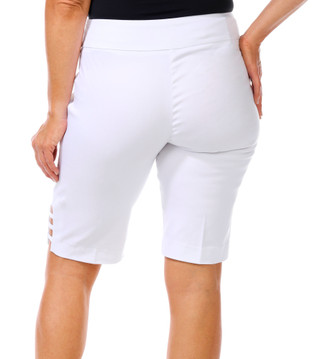 Thumbnail 4: Zac & Rachel Zac & Rachel Womens 12 in Lattice Hem Bermuda Shorts 