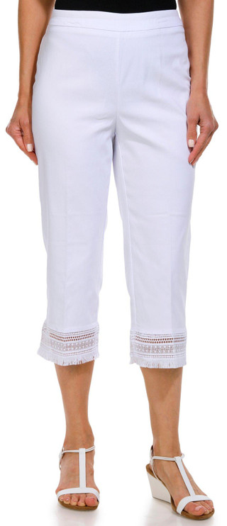 Thumbnail 1: Zac & Rachel Zac and Rachel Petite Crochet Hem Pull On Capris 