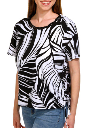 Thumbnail 1: Alfred Dunner Alfred Dunner Petite Short Sleeve Side Tie Studio Top 