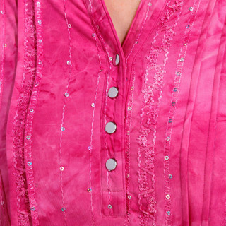 Thumbnail 2: Coral Bay Coral Bay Womens Short Sleeve Button Down Sequin Top 