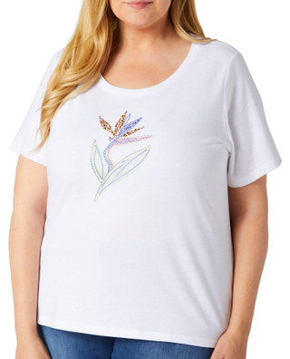 Thumbnail 1: Coral Bay Coral Bay Plus Short Sleeve Bird Of Paradise Top 