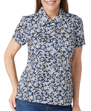 Thumbnail 1: Nautica Nautica Womens Short Sleeve Daisy Soft Touch Polo Shirt 
