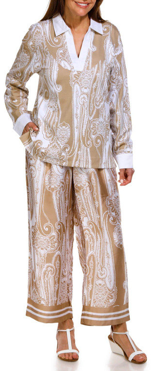 Thumbnail 4: Nautica Nautica Womens Long Sleeve Paisley Contrast Tunic 