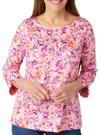 Thumbnail 1: Stella Parker Stella Parker Womens Linda Scoop Neck 3/4 Sleeve Top 