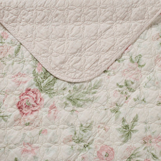 Thumbnail 26: Laura Ashley Laura Ashley Breezy Floral 100% Cotton Reversible Quilt Set 