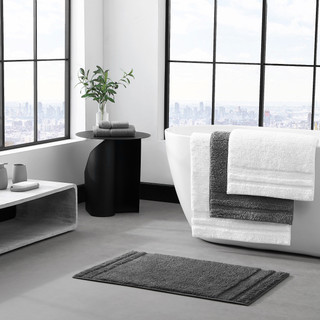 Thumbnail 3: Vera Wang Vera Wang Eden Solid Reversible Bath Rug Set 