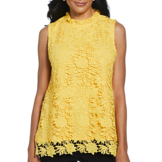 Thumbnail 1: Rafaella Rafaella Womens Sleeveless Scalloped Lace Top 
