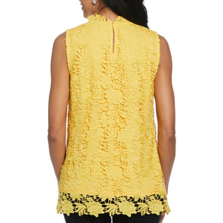 Thumbnail 2: Rafaella Rafaella Womens Sleeveless Scalloped Lace Top 