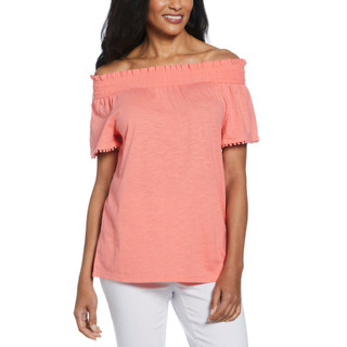 Thumbnail 1: Rafaella Rafaella Petite Short Sleeve Off The Shoulder Top 