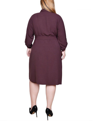 Thumbnail 2: NY COLLECTION NY Collection Plus Long Roll Tab Sleeve Shirtdress 