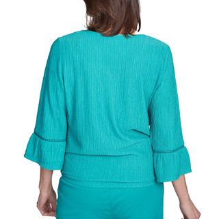 Thumbnail 2: Alfred Dunner Alfred Dunner Womens 3/4 Sleeve Solid Tie Front Top 